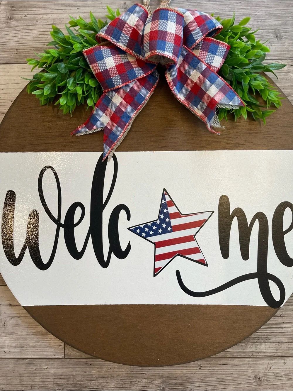 SweetieSignCompany | Fourth of July Front Door Hanger | Size: 22”